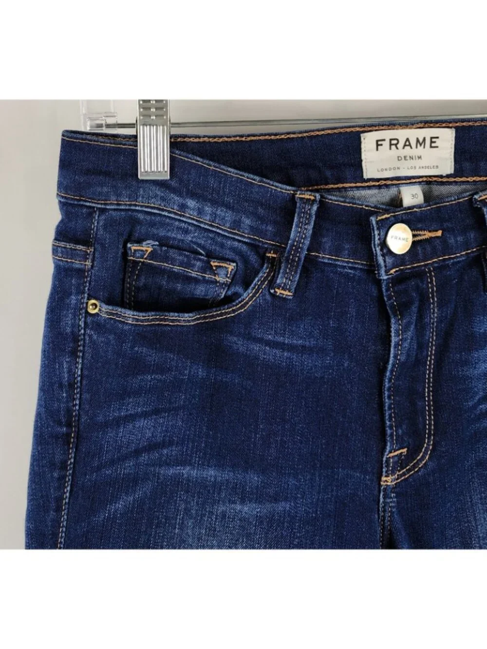 Frame Pants Womens 28x29 Blue Le Skinny de Jeanne Denim USA